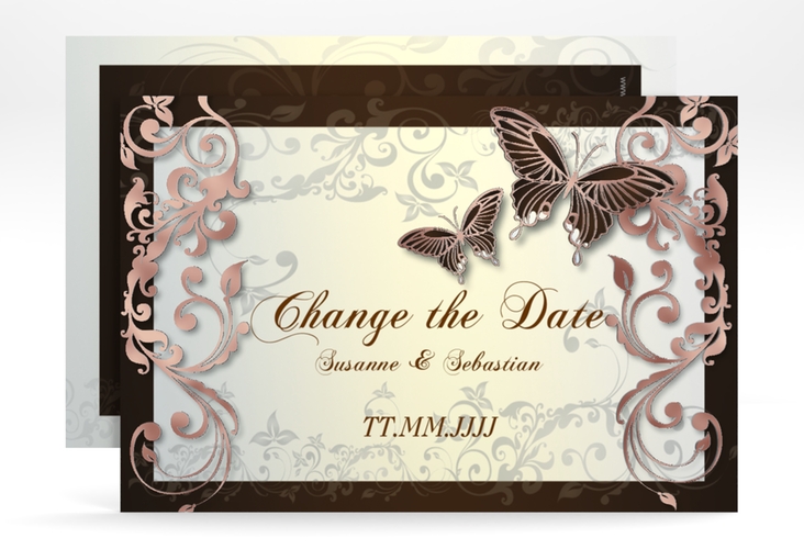 Change the Date-Karte Toulouse A6 Karte quer braun rosegold