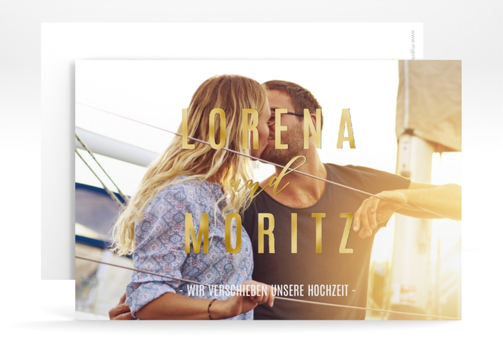 Change the Date-Karte Memory A6 Karte quer weiss gold