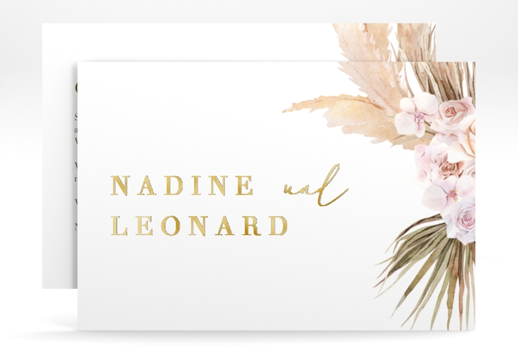 Change the Date-Karte Nude A6 Karte quer weiss gold