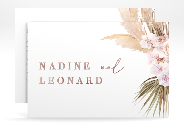 Change the Date-Karte Nude A6 Karte quer weiss rosegold