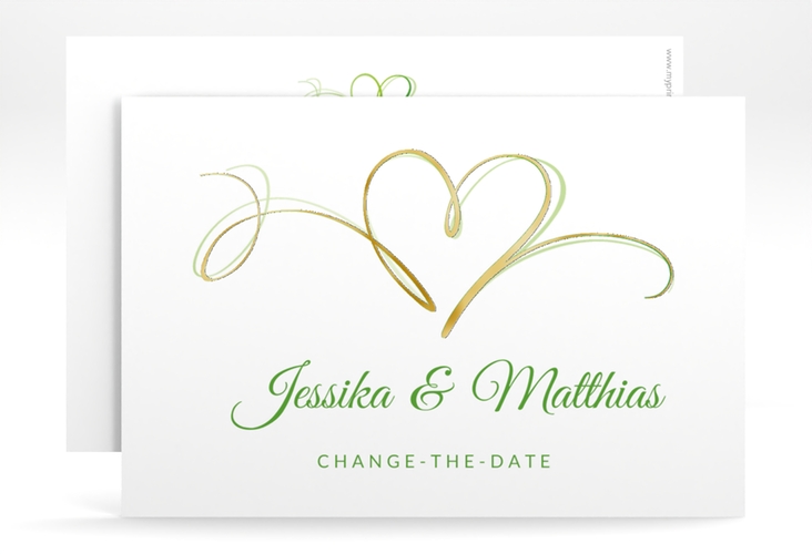 Change the Date-Karte Envie A6 Karte quer gruen gold