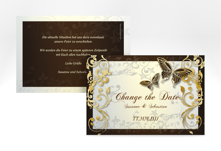 Change the Date-Karte Toulouse A6 Karte quer braun gold
