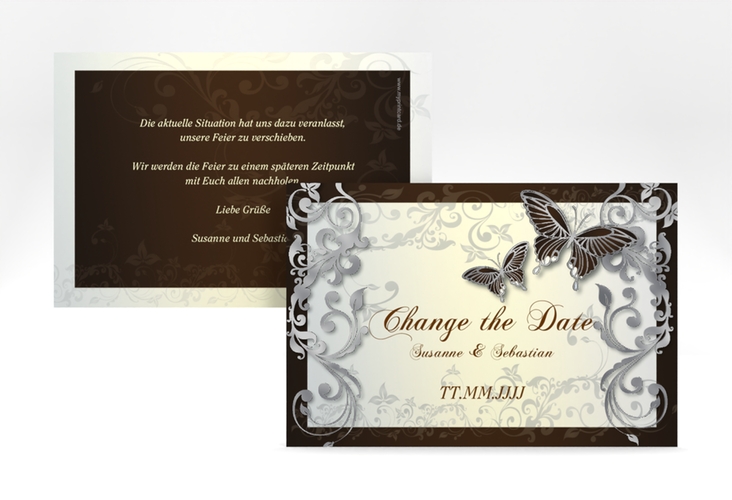 Change the Date-Karte Toulouse A6 Karte quer braun silber