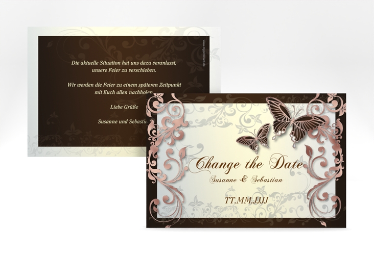 Change the Date-Karte Toulouse A6 Karte quer braun rosegold