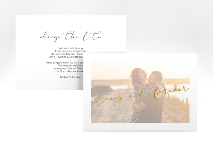 Change the Date-Karte Lucent A6 Karte quer weiss gold