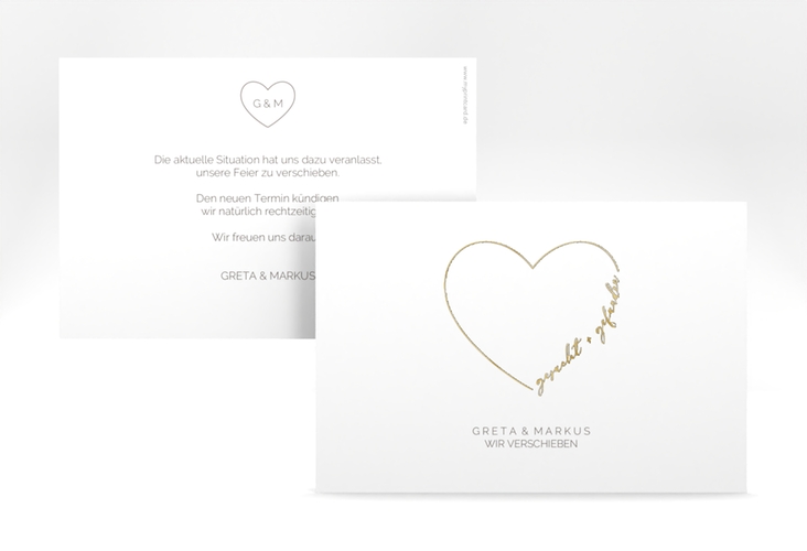 Change the Date-Karte Lebenstraum A6 Karte quer weiss gold
