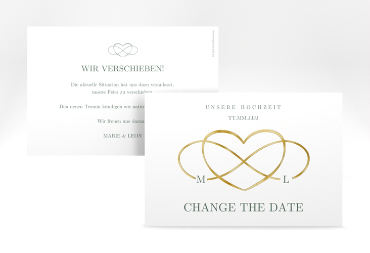 Change the Date-Karte Infinity A6 Karte quer gruen gold