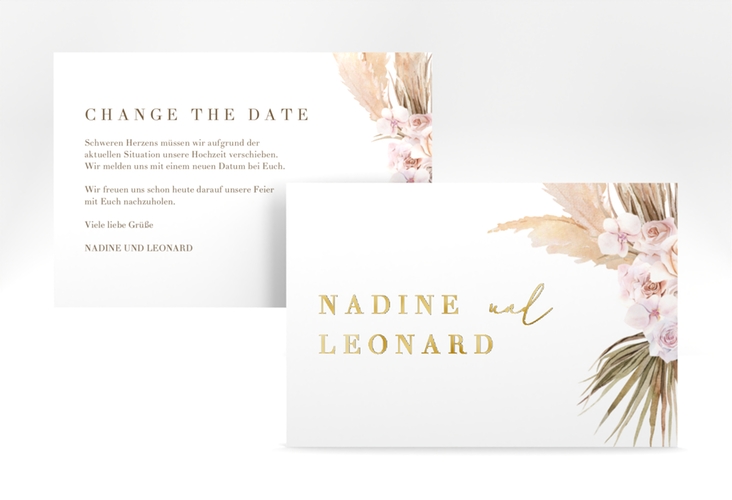 Change the Date-Karte Nude A6 Karte quer weiss gold
