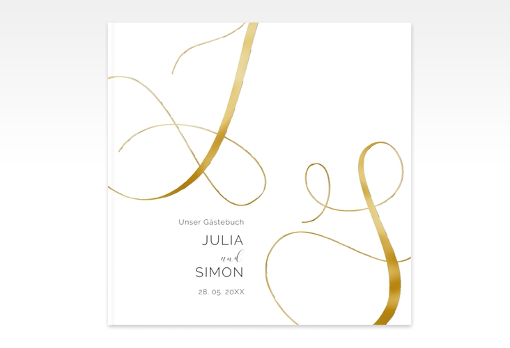 Gästebuch Creation Eheschließung 20 x 20 cm, Hardcover weiss gold