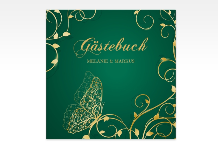 Gästebuch Creation Hochzeit Eternity 20 x 20 cm, Hardcover gruen gold