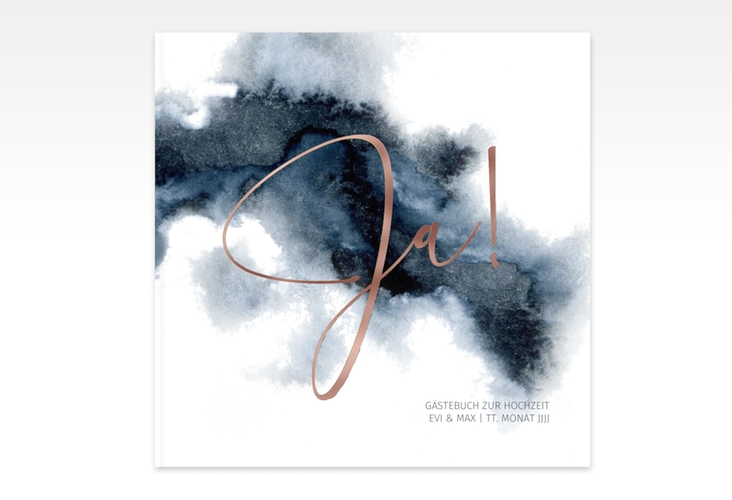 Gästebuch Creation Aquarellic 20 x 20 cm, Hardcover weiss rosegold