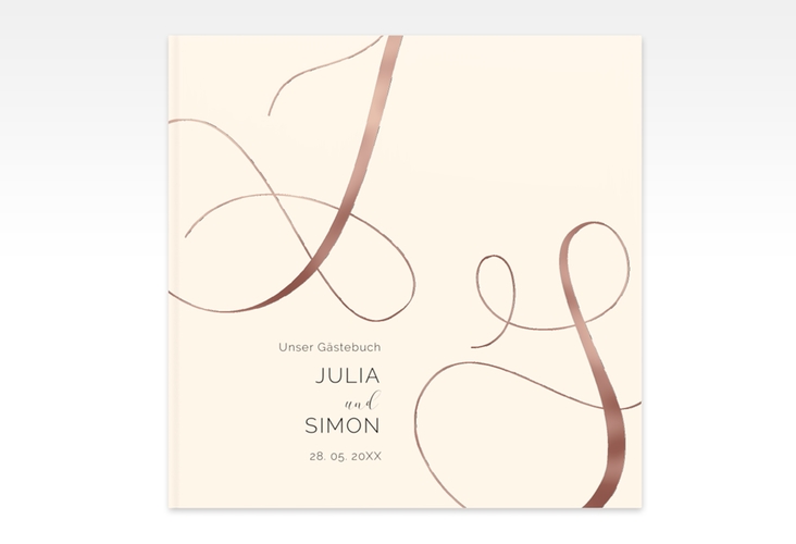 Gästebuch Creation Eheschließung 20 x 20 cm, Hardcover beige rosegold