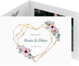 Klick: Details zu Hochzeitseinladung "Herzgold" anzeigen Hochzeitseinladung "Herzgold"