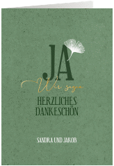 Klick: Details zu Danksagungskarte Hochzeit "Ja" anzeigen Danksagungskarte Hochzeit "Ja"