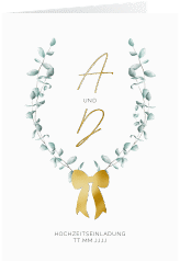 Klick: Details zu Einladungskarte Hochzeit "Eucalypt Bow" anzeigen Einladungskarte Hochzeit Eucalypt Bow
