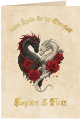 Einladungskarte Hochzeit "Drachenliebe"