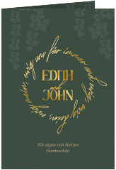 Danksagungskarte Hochzeit "Efeugrün"