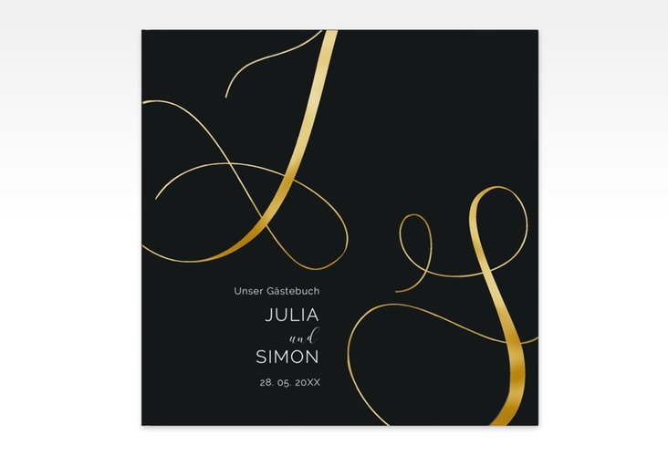 Gästebuch Creation Eheschließung 20 x 20 cm, Hardcover schwarz gold