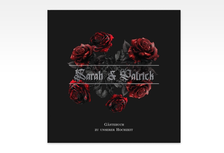 Gästebuch Creation Hochzeit Gothic Rose 20 x 20 cm, Hardcover schwarz silber