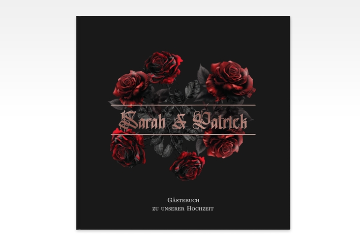 Gästebuch Creation Hochzeit Gothic Rose 20 x 20 cm, Hardcover schwarz rosegold
