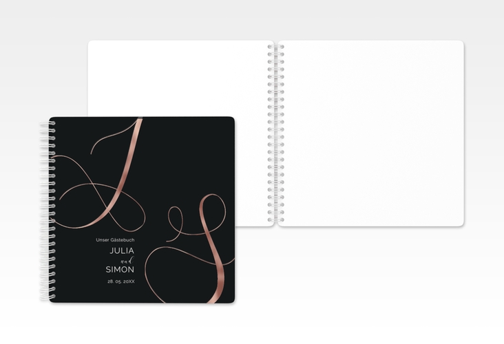 Gästebuch Hochzeit Eheschließung Ringbindung schwarz rosegold