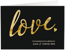 Danksagungskarte Hochzeit "Glam"