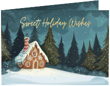 Klick: Details zu Weihnachtskarte "Knusperhaus" anzeigen Weihnachtskarte Knusperhaus