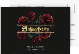 Antwortkarte Hochzeit "Gothic Rose"