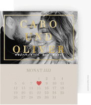 Klick: Details zu Save the Date-Kalenderblatt "Moment" anzeigen Save the Date-Kalenderblatt "Moment"