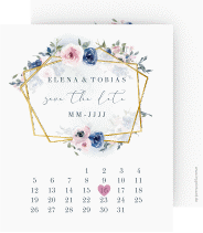 Klick: Details zu Save the Date-Kalenderblatt "Dustyblue" anzeigen Save the Date-Kalenderblatt "Dustyblue"