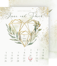 Klick: Details zu Save the Date-Kalenderblatt "Heartfelt" anzeigen Save the Date-Kalenderblatt "Heartfelt"