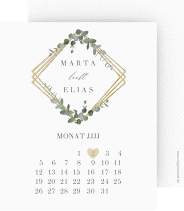 Save the Date-Kalenderblatt "Eukalyptus"