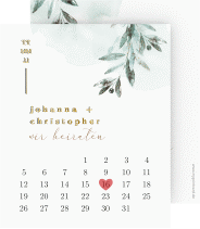 Klick: Details zu Save the Date-Kalenderblatt "Mediterran" anzeigen Save the Date-Kalenderblatt "Mediterran"