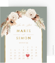 Klick: Details zu Save the Date-Kalenderblatt "Blumenbogen" anzeigen Save the Date-Kalenderblatt "Blumenbogen"
