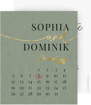 Klick: Details zu Save the Date-Kalenderblatt "Easy" anzeigen Save the Date-Kalenderblatt "Easy"