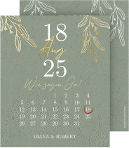 Klick: Details zu Save the Date-Kalenderblatt "Greendate" anzeigen Save the Date-Kalenderblatt "Greendate"