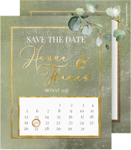 Save the Date-Kalenderblatt "Jade"