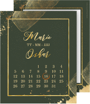 Klick: Details zu Save the Date-Kalenderblatt "Emerald" anzeigen Save the Date-Kalenderblatt "Emerald"