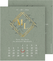 Save the Date-Kalenderblatt "Greenletter"
