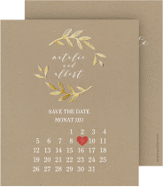 Klick: Details zu Save the Date-Kalenderblatt "Naturelove" anzeigen Save the Date-Kalenderblatt Naturelove