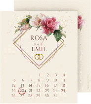 Save the Date-Kalenderblatt "Rosenbogen"