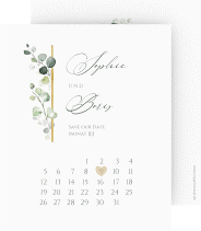 Klick: Details zu Save the Date-Kalenderblatt "Adelya" anzeigen Save the Date-Kalenderblatt "Adelya"