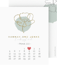 Klick: Details zu Save the Date-Kalenderblatt "Flowerline" anzeigen Save the Date-Kalenderblatt "Flowerline"