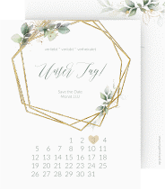 Klick: Details zu Save the Date-Kalenderblatt "Greenish" anzeigen Save the Date-Kalenderblatt "Greenish"