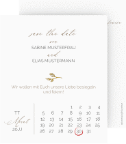 Save the Date-Kalenderblatt "Plain"