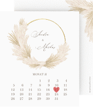 Klick: Details zu Save the Date-Kalenderblatt "Pumila" anzeigen Save the Date-Kalenderblatt "Pumila"
