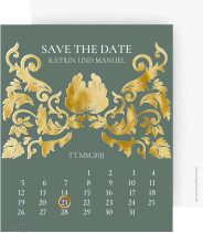Klick: Details zu Save the Date-Kalenderblatt "Royal" anzeigen Save the Date-Kalenderblatt "Royal"