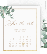 Klick: Details zu Save the Date-Kalenderblatt "Eucalypt" anzeigen Save the Date-Kalenderblatt "Eucalypt"
