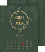 Klick: Details zu Save the Date-Kalenderblatt "Efeugrün" anzeigen Save the Date-Kalenderblatt "Efeugrün"