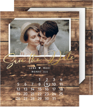 Klick: Details zu Save the Date-Kalenderblatt "Rustic" anzeigen Save the Date-Kalenderblatt "Rustic"